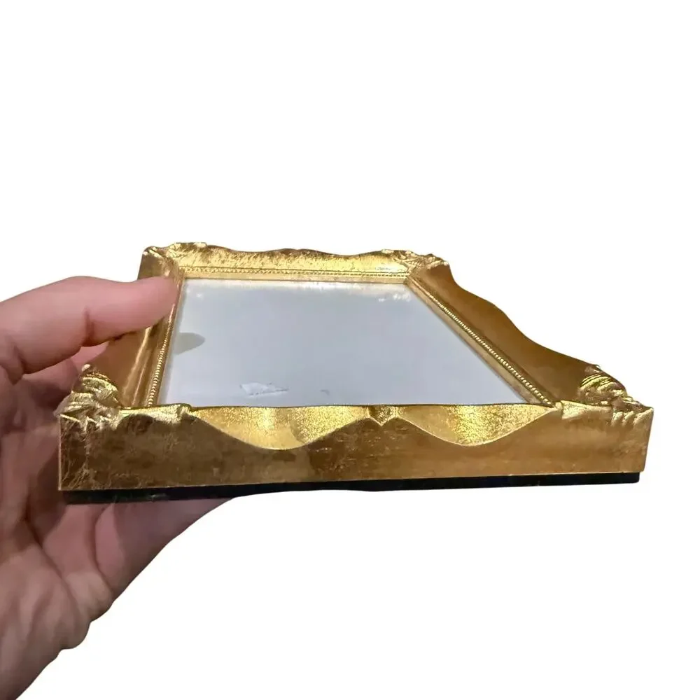 Vintage Ornate Wood Picture Frame Gold Painted 5x7 (4.75x6.75) Size Standing